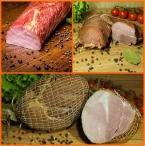 ZESTAW Szynki w zestawie: wędzona 300g + gotowana 300g + schab wędzony 300g